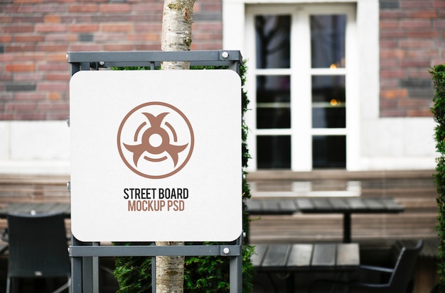 Street sign board mockup 