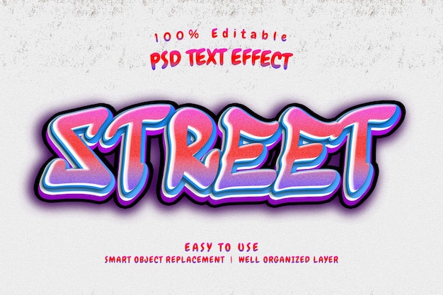 PSD street style graffiti text effect editable