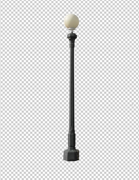 street vintage lamp isolated against white background