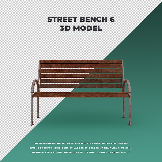 Street wooden bench