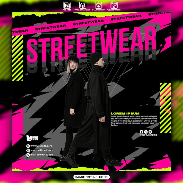 Streetwear fashion social media post template