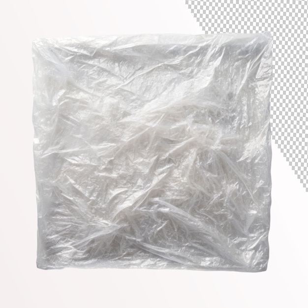 PSD stretched cellophane crumple folded texture on transparent background