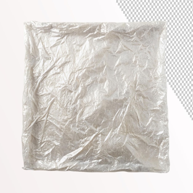 PSD stretched cellophane crumple folded texture on transparent background