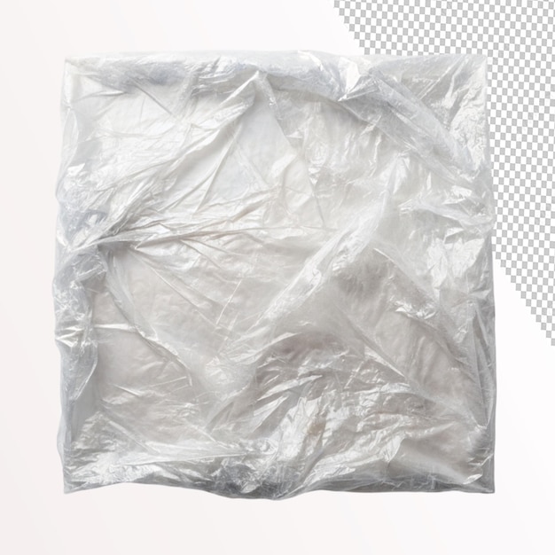 stretched cellophane crumple folded texture on transparent background