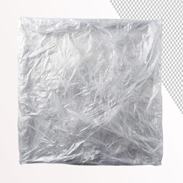 PSD stretched cellophane crumple folded texture on transparent background