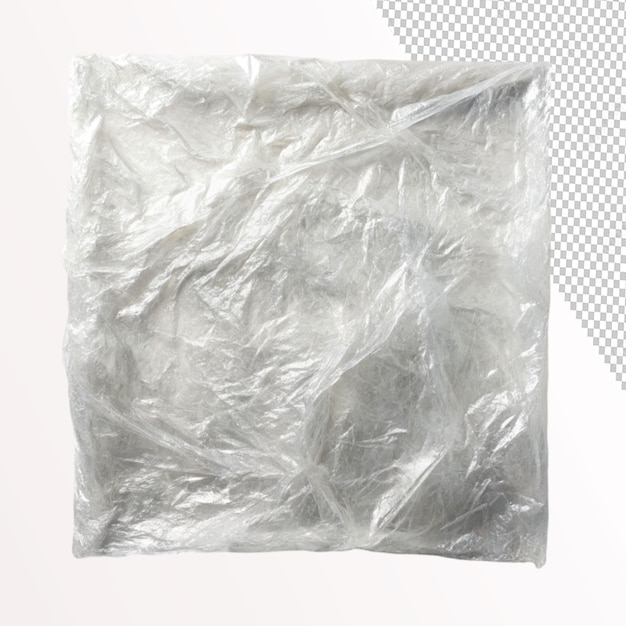 stretched cellophane crumple folded texture on transparent background