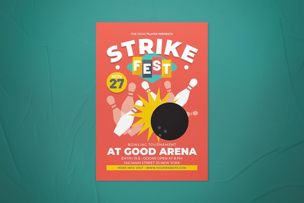 Strike Fest Bowling Flyer