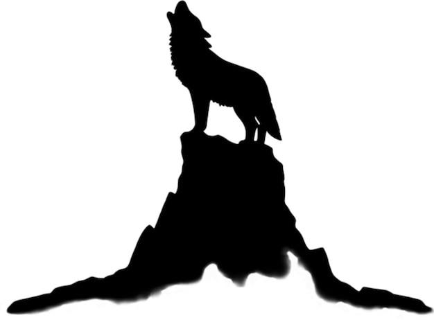 Striking black wolf stencil captures wild essence