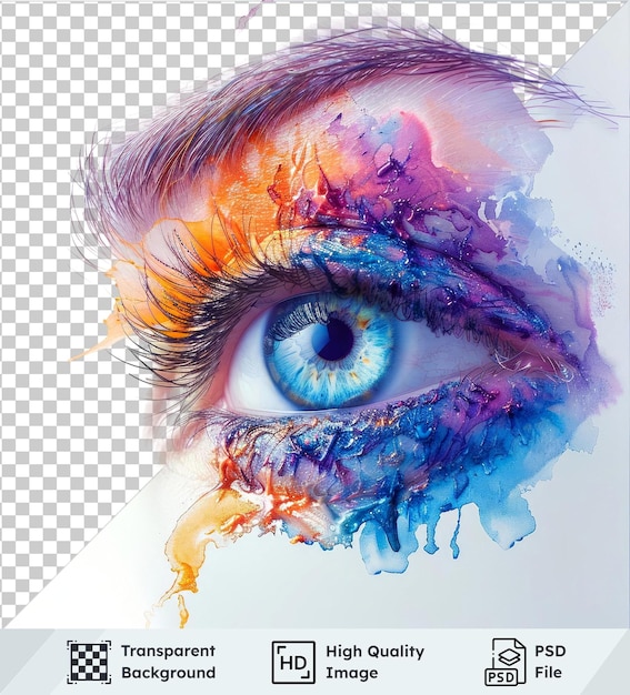 PSD striking blue eye as the centerpiece in highquality watercolor design capturing mesmerizing beauty