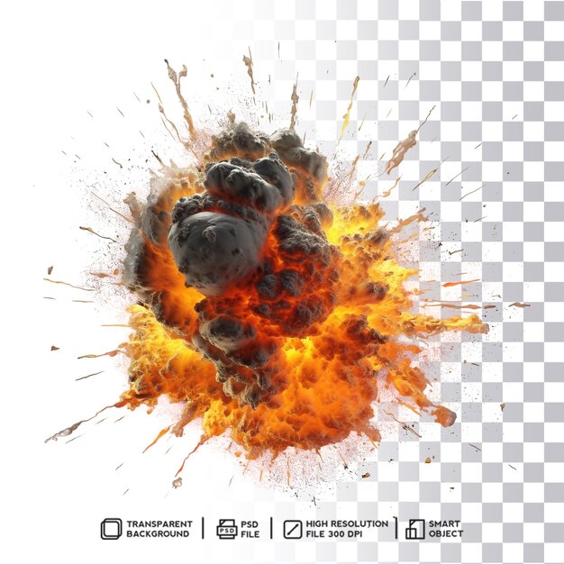 PSD striking psd explosion effect blast on transparent isolated background