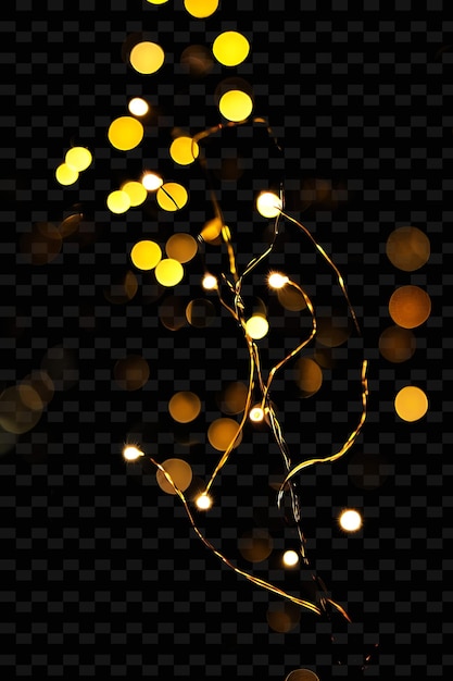 String Light With Soft Glow Warm Radiant Enhancing Festivity PNG Y2K Neon Light Effect Design