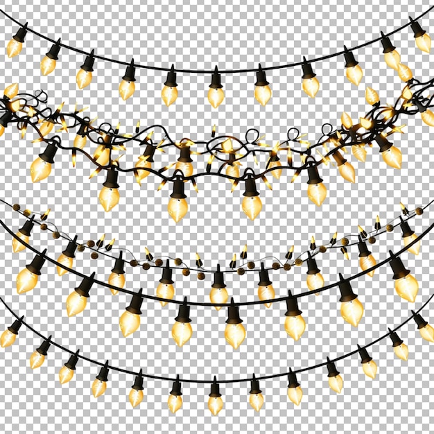 PSD a string of lights with a string of lights on transparent background png