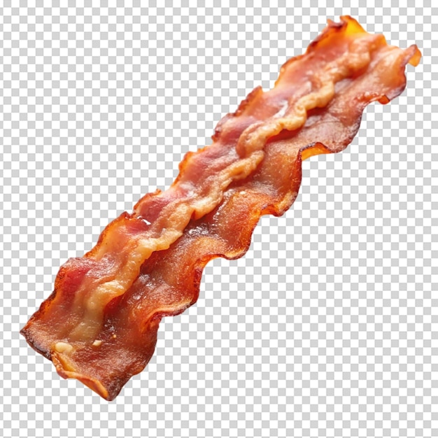 PSD strip of cooked bacon isolated white background