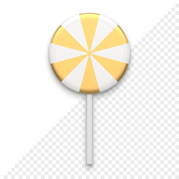 Striped Candy on Stick 3d Icon