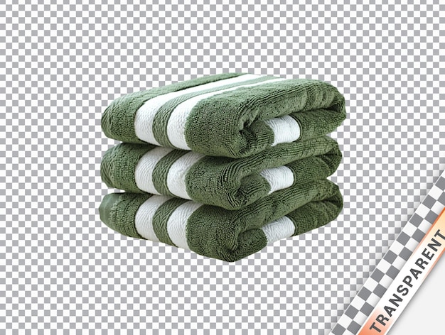 PSD striped towels stacked transparent background