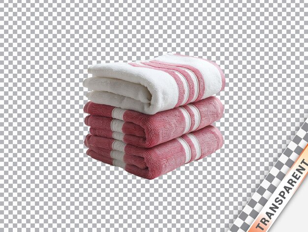 PSD striped towels stacked transparent background