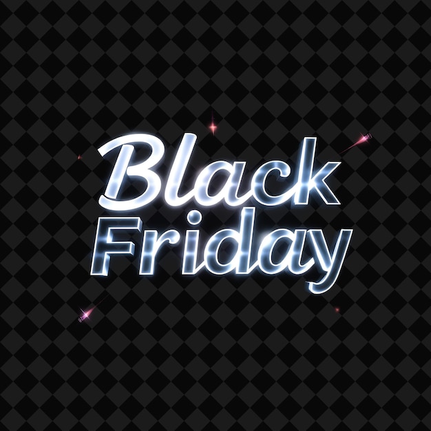 Strobe Light Black Friday Text Pulses With Neon Vibrant White and Silver Rapid Flashing Club Spotlig