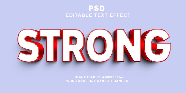 Strong 3d Editable PSD Text Effect With Cute Background