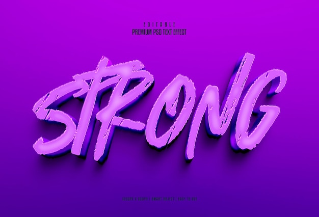 Strong editable premium 3d psd text effect