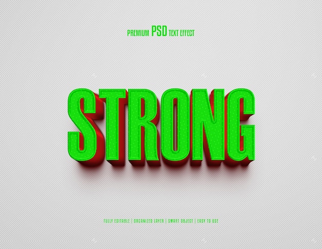 Strong editable premium 3d text effect