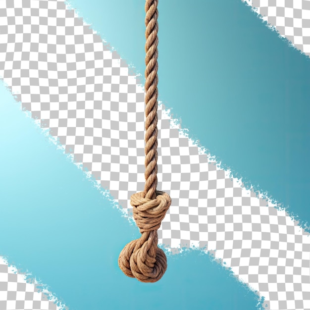 Strong rope with shadow on transparent background