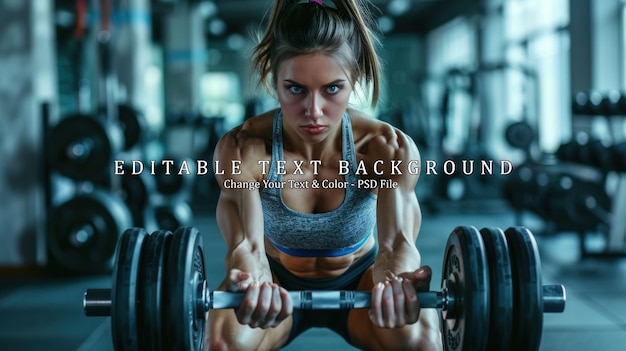 Strong Woman Lifting Weights at the Gym