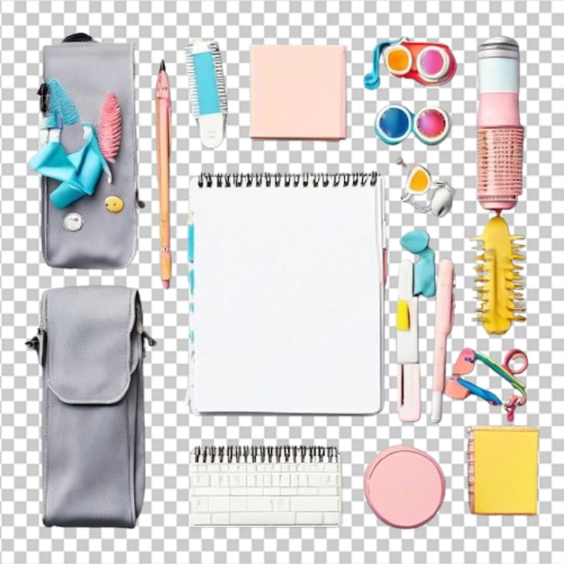 Student backpack and various school supplies Education and back to school concept