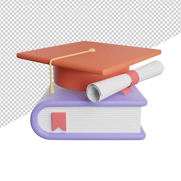 Study Student Education front view icon 3d rendering illustration on transparent background