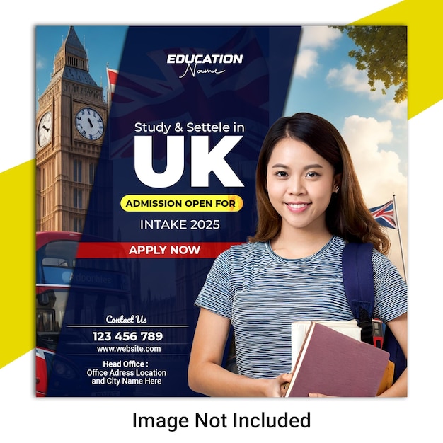 Study in UK Post template design