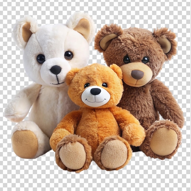 Stuffed animal toys Isolated on transparent background