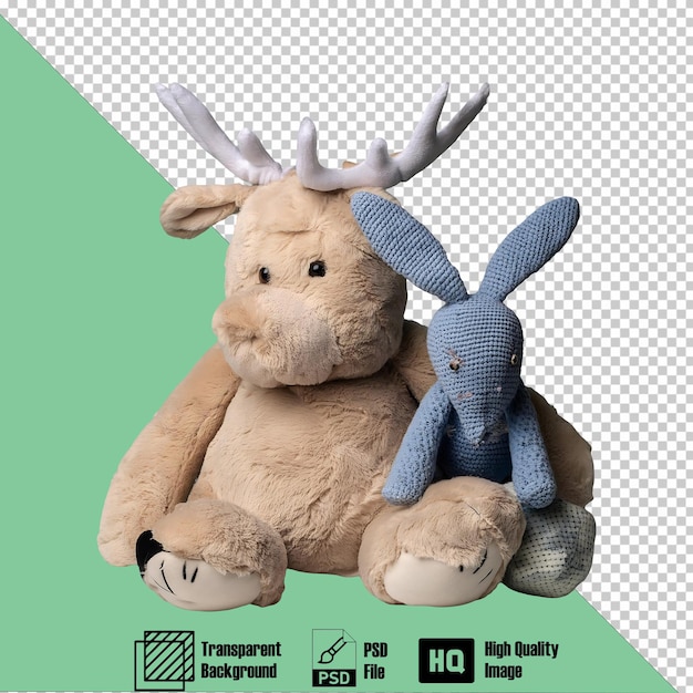 PSD stuffed animals isolated on transparent background