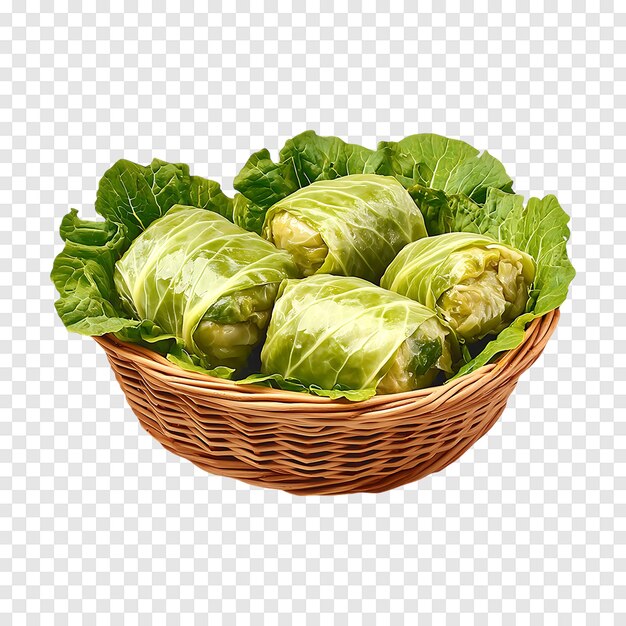 PSD stuffed cabbage rolls isolated on a transparent background