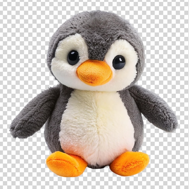 Stuffed toy penguin Isolated on transparent background