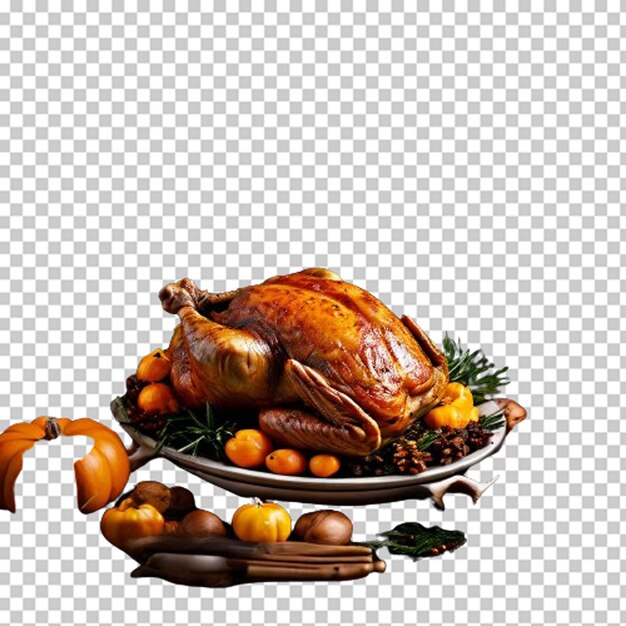 PSD stuffed turkey for thanksgiving holidays with pumpkin peas pecan berry pie cheese