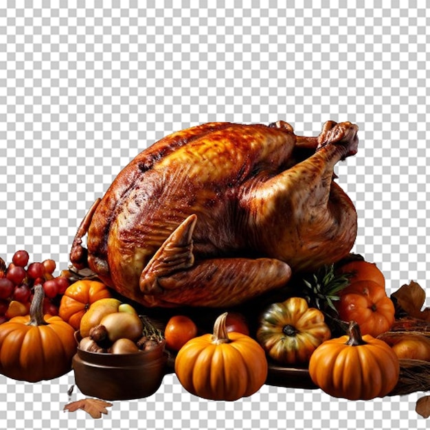 PSD stuffed turkey for thanksgiving holidays with pumpkin peas pecan berry pie cheese