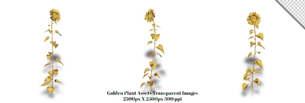 A stunning 3D rendering of a golden plant that will add richness and elegance to any design