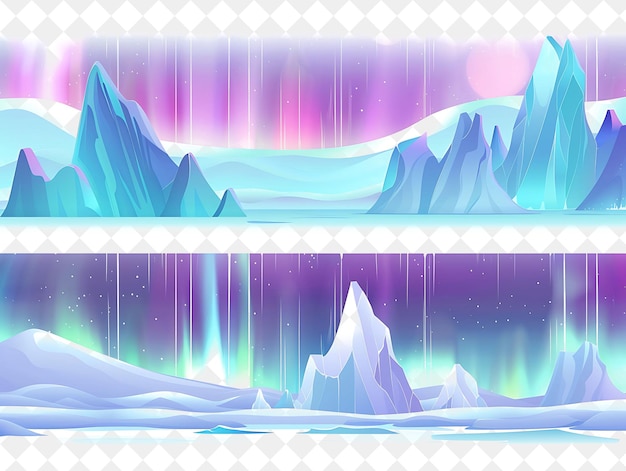 Stunning Arctic Landscape With Glistening Ice Formations and Illustration Natural Scenery Design