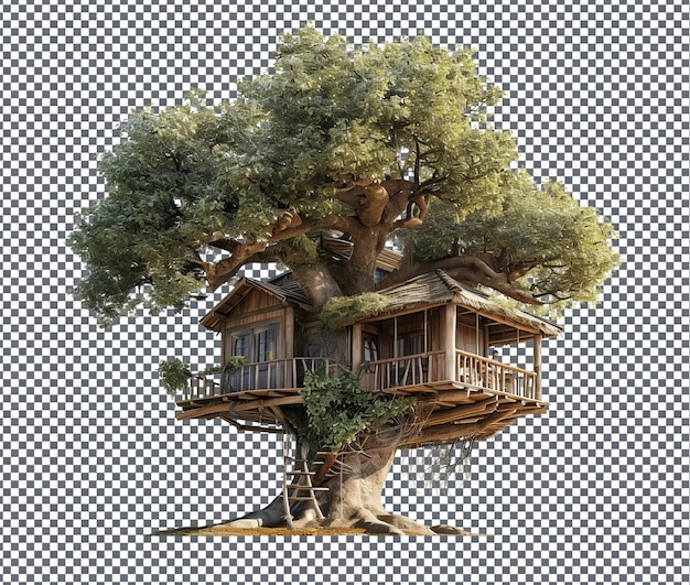 Stunning Couples treehouse escape isolated on transparent background