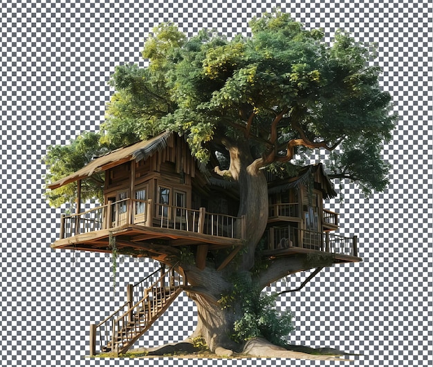 Stunning Couples treehouse escape isolated on transparent background