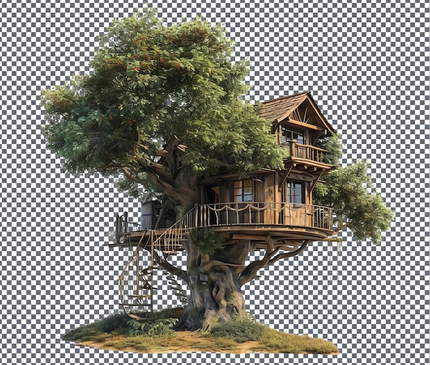 Stunning Couples treehouse escape isolated on transparent background