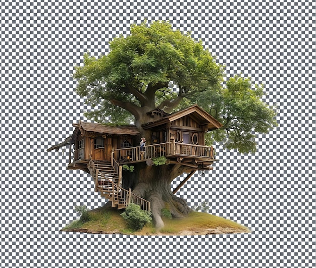 Stunning Couples treehouse escape isolated on transparent background