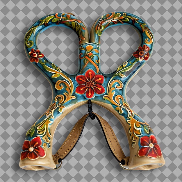 PSD stunning hand painted ceramic slingshot featuring a beautifu png game asset on clean background