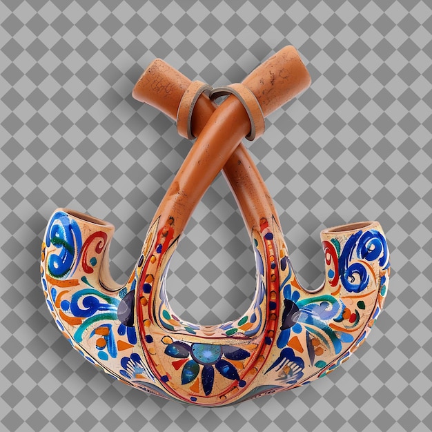 PSD stunning hand painted ceramic slingshot featuring a beautifu png game asset on clean background