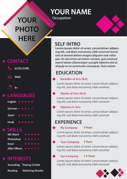 PSD stunning modern cv designs resume design to stand apart from the crowd in your interviews