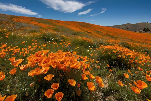 Stunning Wildflower Fields Paint Antelope Valley California Poppy Reserve in Golden Hues