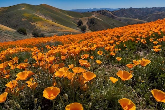 Stunning Wildflower Fields Paint Antelope Valley California Poppy Reserve in Golden Hues