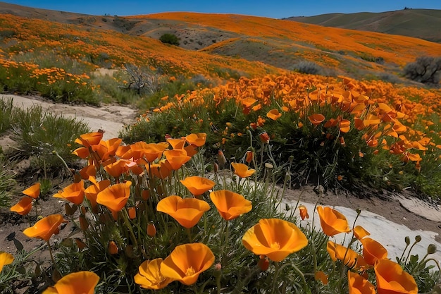 Stunning Wildflower Fields Paint Antelope Valley California Poppy Reserve in Golden Hues