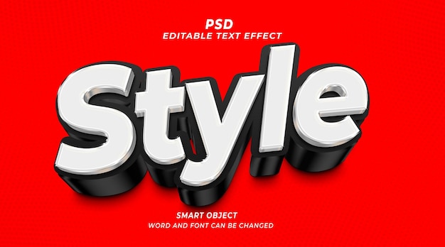 Style 3d editable text effect photoshop template