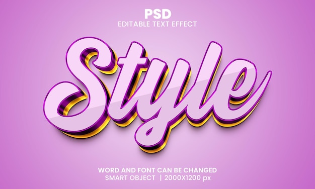 Style 3d editable text effect Premium Psd with background