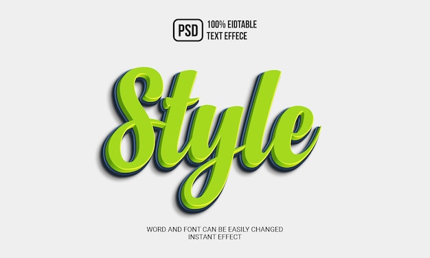 Style 3d editable text effect style